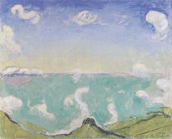 Ferdinand Hodler Landschaft bei Caux mit aufsteigenden Wolken oil painting picture